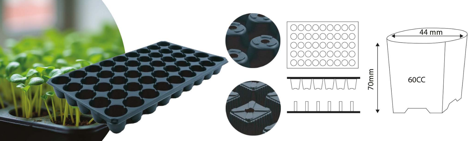 Plateau alvéolé permettant le rangement, la protection et le transport sécurisé des produits grâce à ses compartiments individuels. F18/F20/F24K F24Y/F24/F24DP//F28/F32 F45/F48/F50/F60/F70/F72/F77 F84P/F104